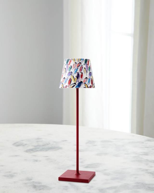 x Zafferano Poldina Pro Rechargeable 15" Table Lamp, Festive Finches